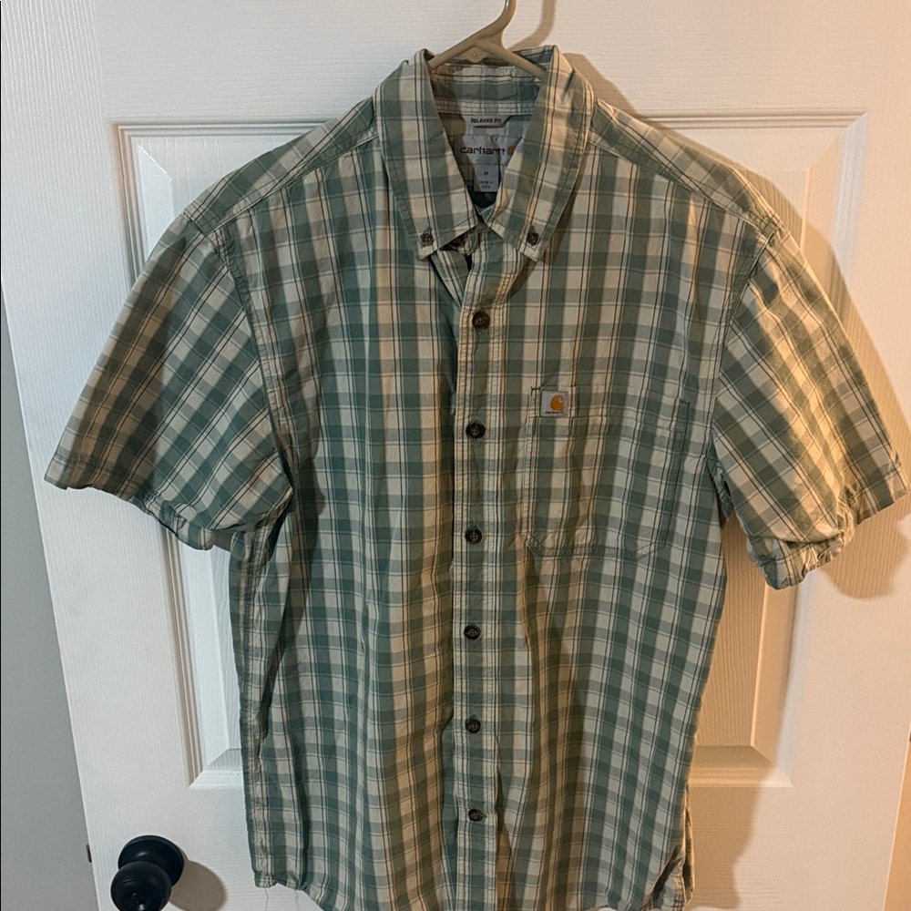 Carhartt Men's Casual Green Checkered Shirt